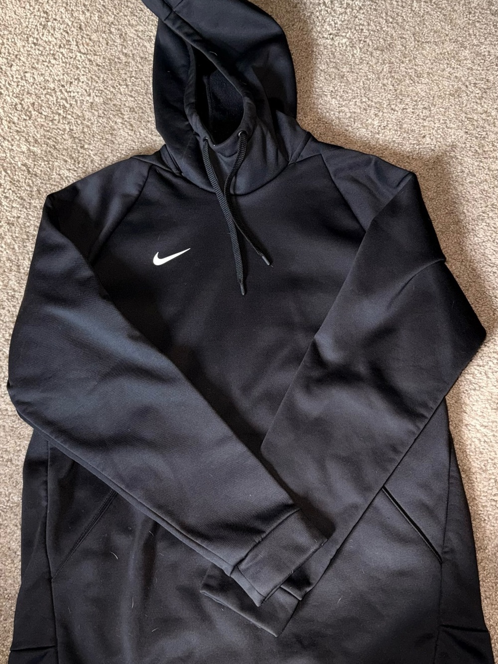 Nike Black Hooded Pullover with White Swoosh